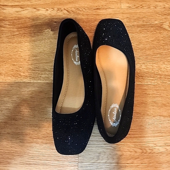 Atalina Shoes - Black Bling Flats